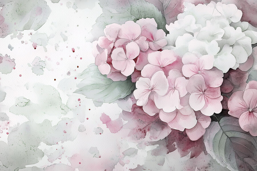 Pintura de flores cor-de-rosa