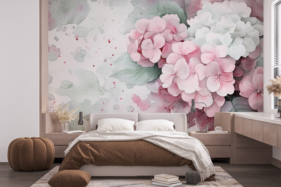 Pintura de flores cor-de-rosa