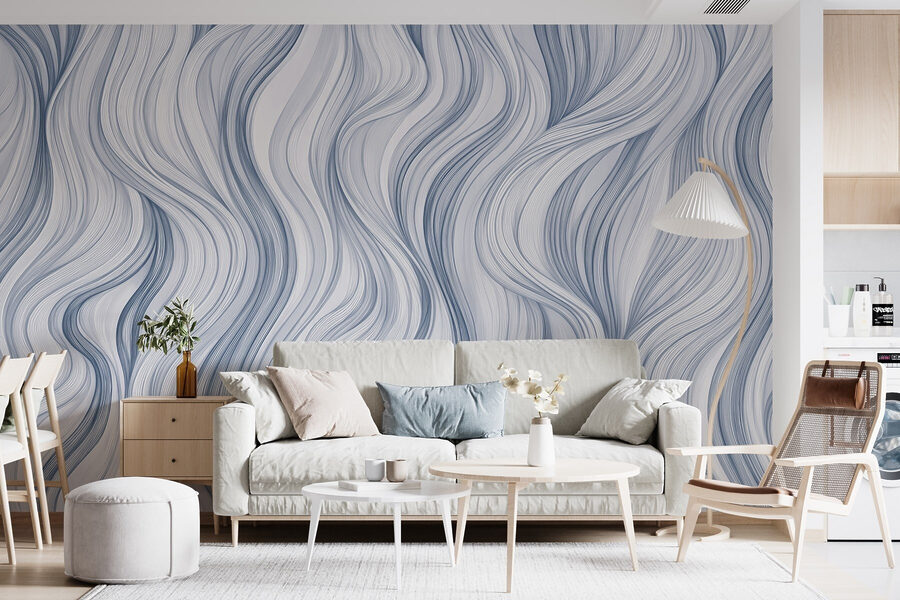 Padrão ondulado branco e azul Padrão ondulado branco e azul