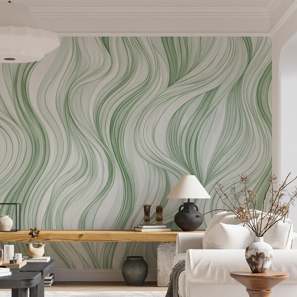 Padrão ondulado verde e branco Padrão ondulado verde e branco