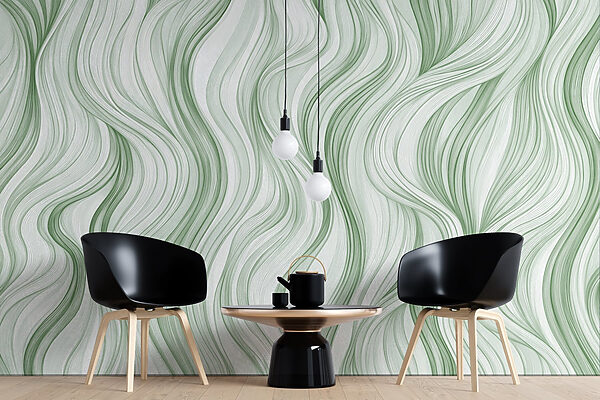 Padrão ondulado verde e branco Padrão ondulado verde e branco