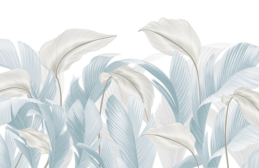 Tons suaves de folhas tropicais