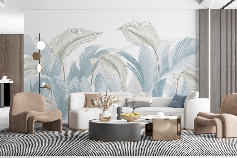 Tons suaves de folhas tropicais