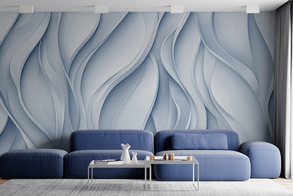 White and grey wavy lines White and grey wavy lines