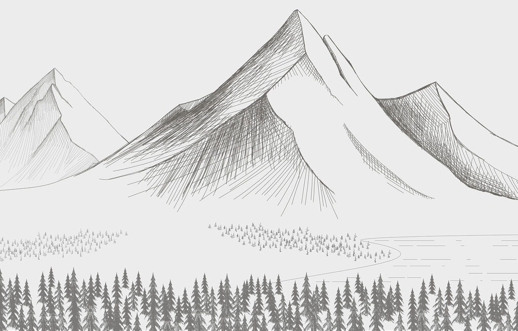 Cordilheira com árvores Cordilheira com árvores
