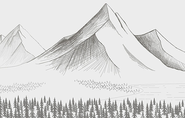 Cordilheira com árvores Cordilheira com árvores