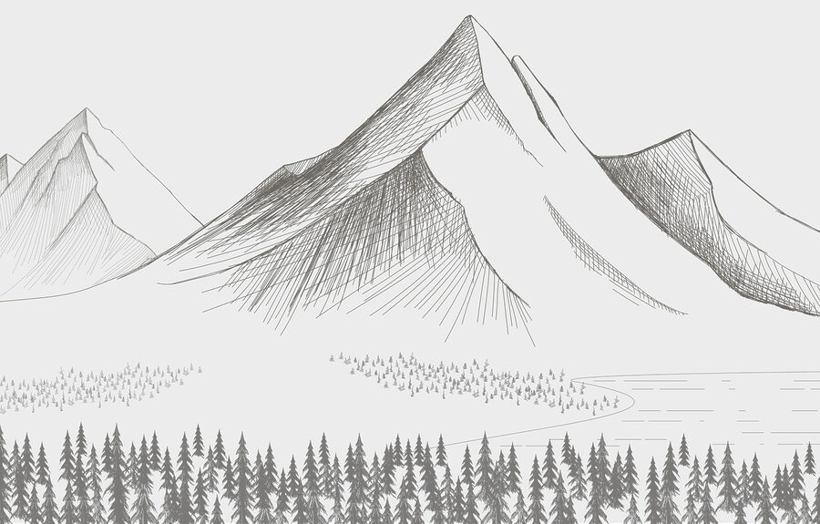 Cordilheira com árvores Cordilheira com árvores
