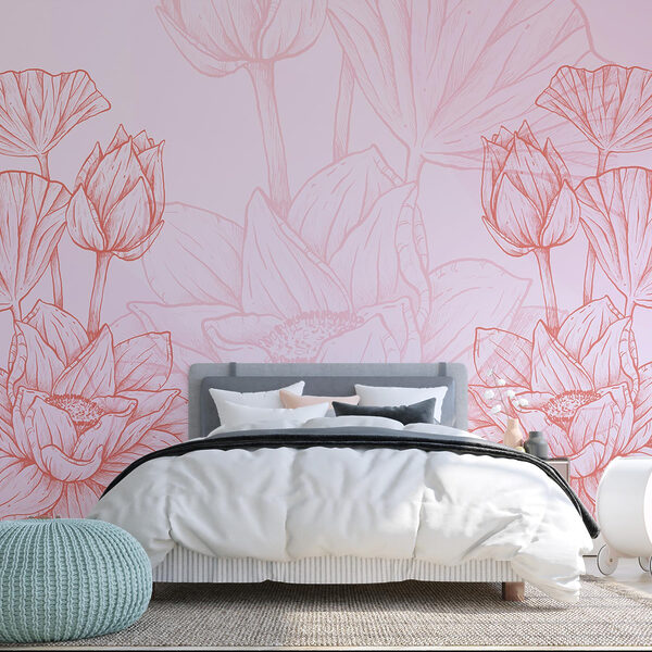 Desenho de flores cor-de-rosa e brancas Desenho de flores cor-de-rosa e brancas