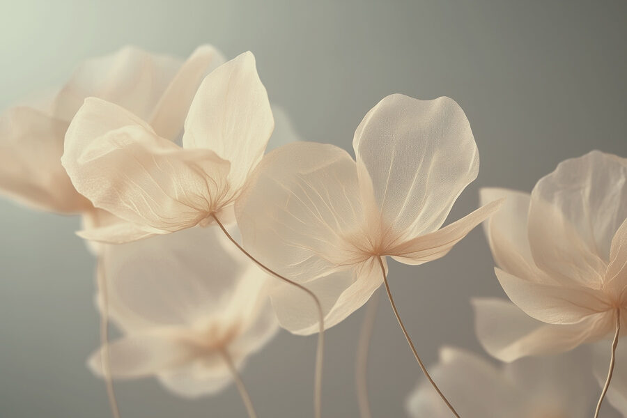 Papel de parede Flores delicadas em tons suaves. - Image 6