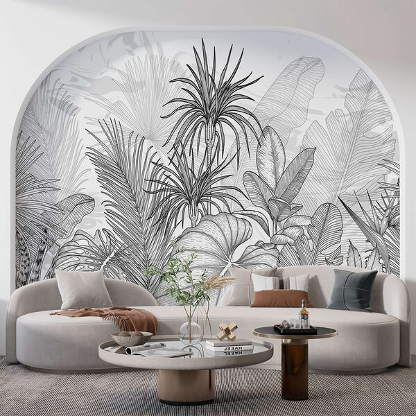 Desenho a preto e branco de plantas Desenho a preto e branco de plantas