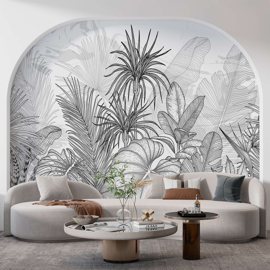 Desenho a preto e branco de plantas Desenho a preto e branco de plantas