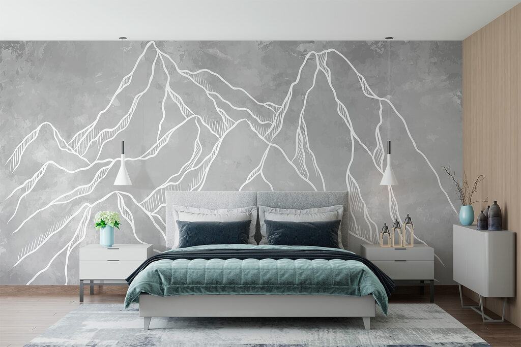 Drawing of a mountain range