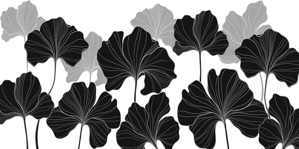 Desenho floral a preto e branco Desenho floral a preto e branco
