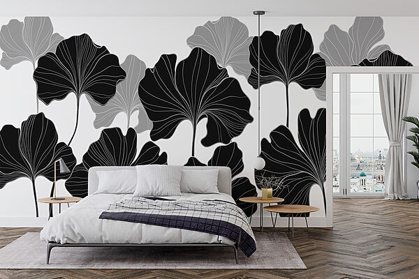 Desenho floral a preto e branco Desenho floral a preto e branco