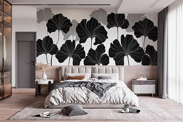 Desenho floral a preto e branco Desenho floral a preto e branco