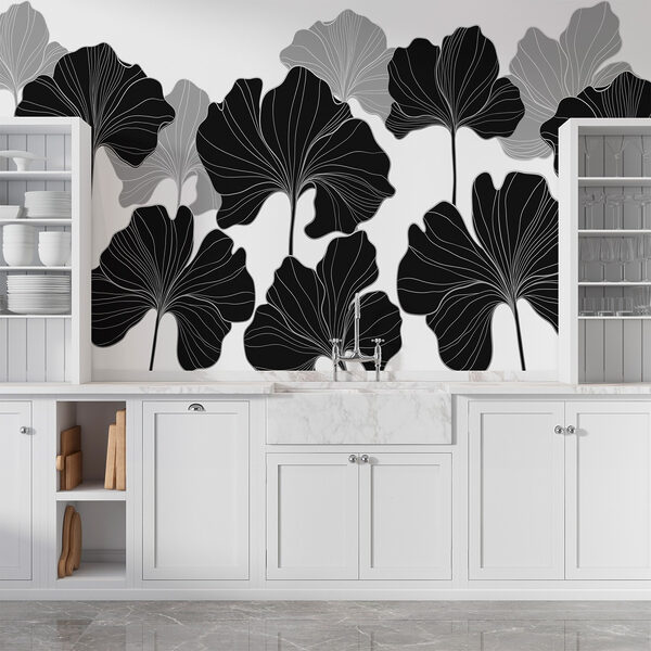 Desenho floral a preto e branco Desenho floral a preto e branco