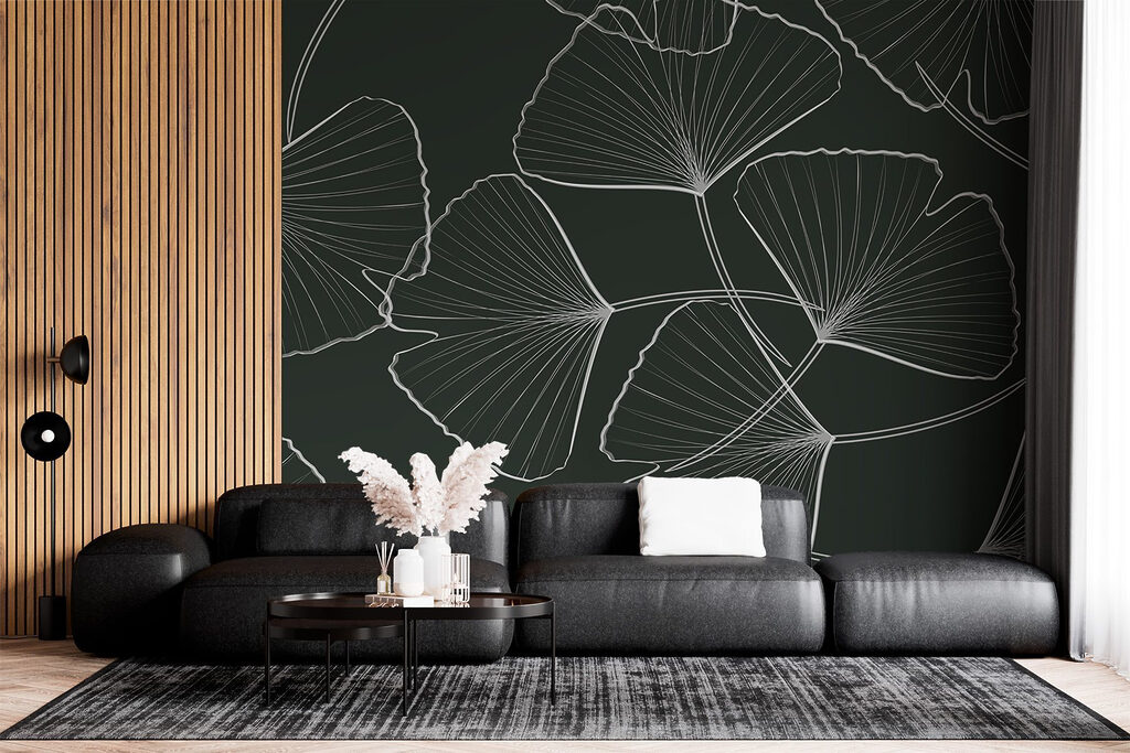 Pattern of leaves on a black background Pattern of leaves on a black background