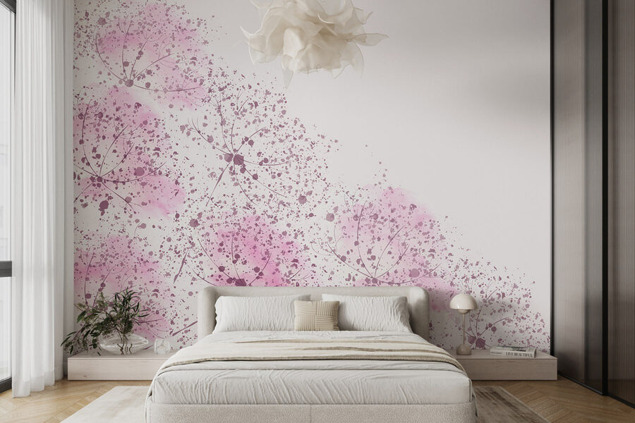 Flores cor-de-rosa com manchas roxas