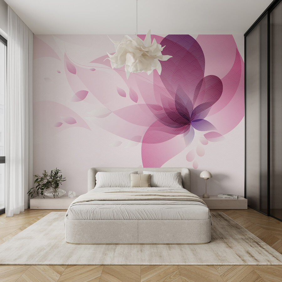 Papel de parede Flor cor-de-rosa e roxa