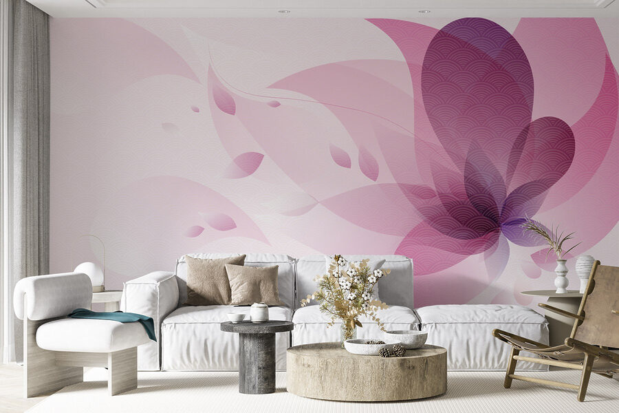 Papel de parede Flor cor-de-rosa e roxa - Image 2