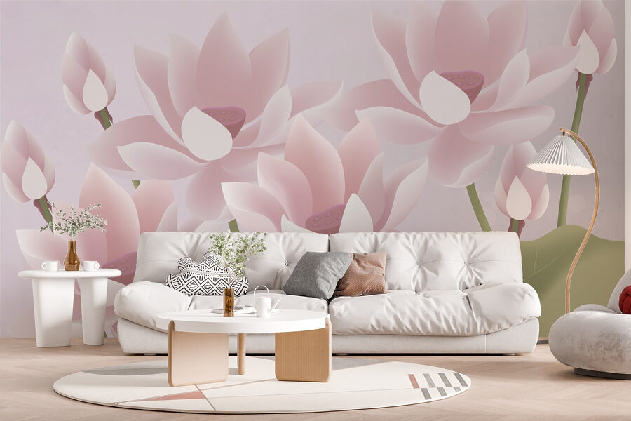 Grupo de flores cor-de-rosa