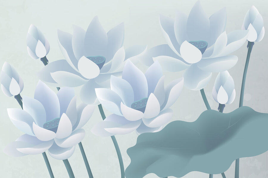 Papel de parede Grupo de flores brancas - Image 3