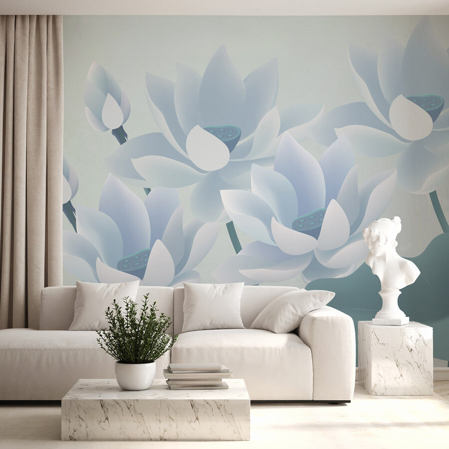 Papel de parede Grupo de flores brancas - Image 2