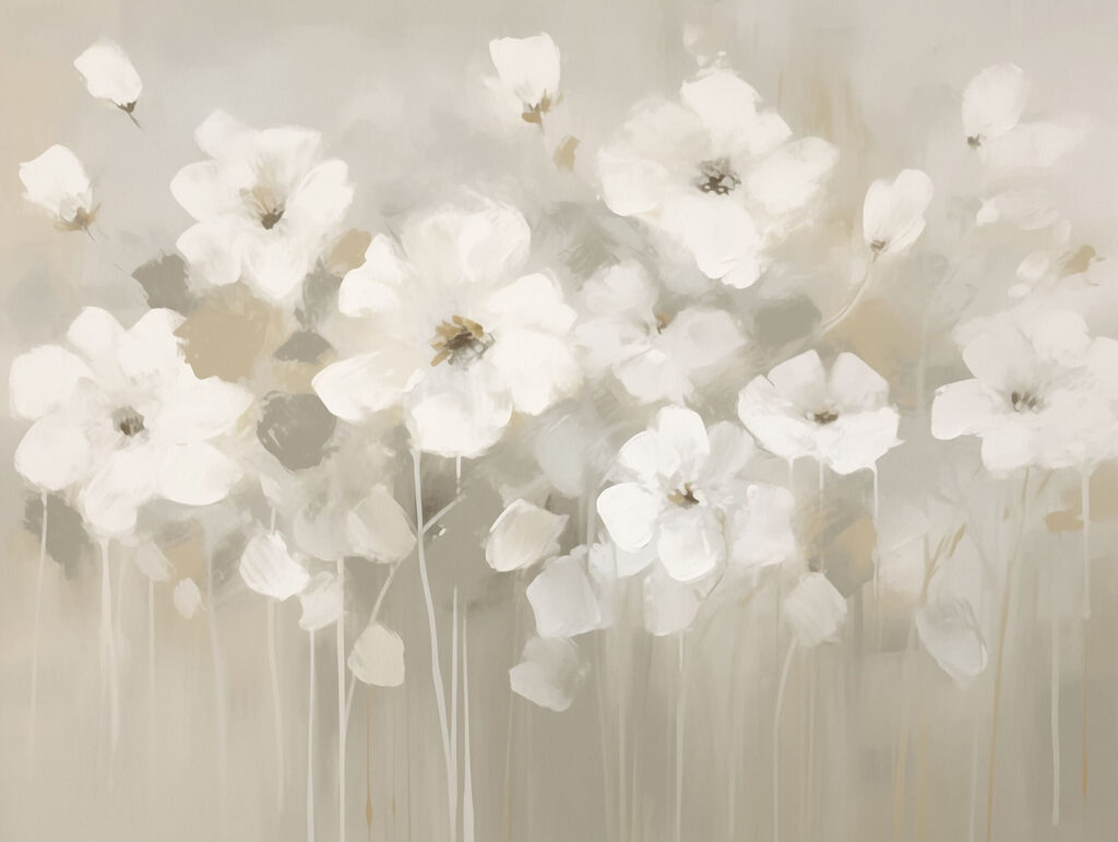 Pintura de flores brancas Pintura de flores brancas