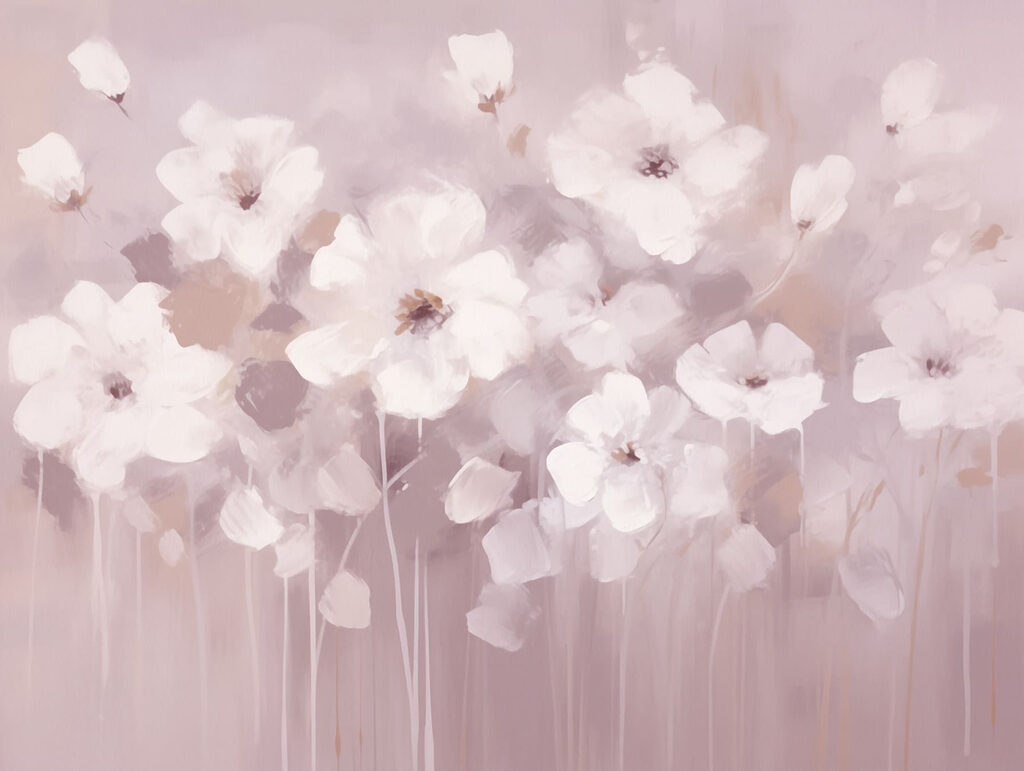 Pintura de flores brancas Pintura de flores brancas