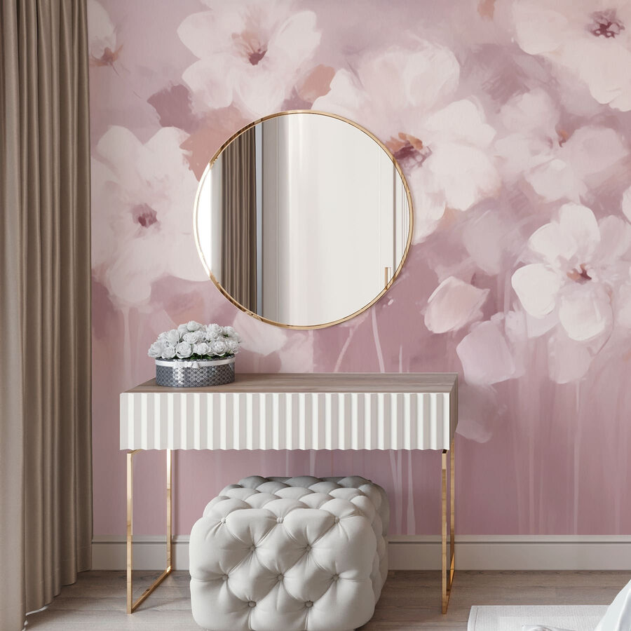 Pintura de flores brancas