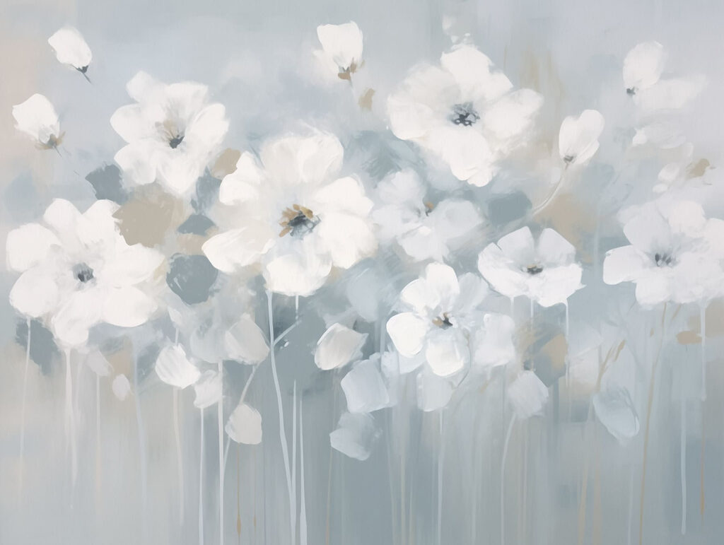 Pintura de flores brancas Pintura de flores brancas