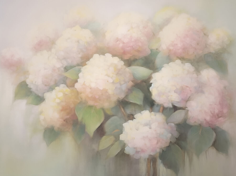 Pintura de flores sobre um fundo branco