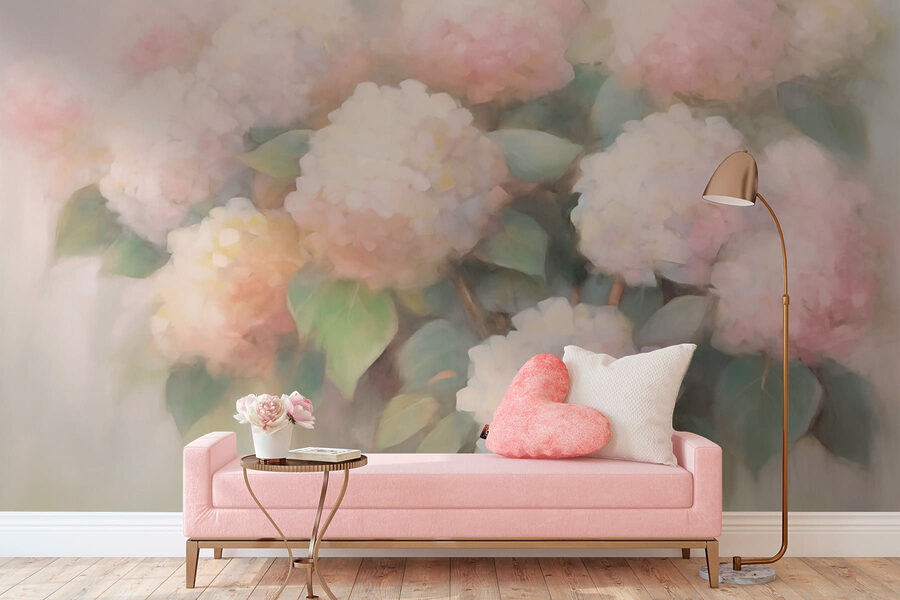 Pintura de flores sobre um fundo branco