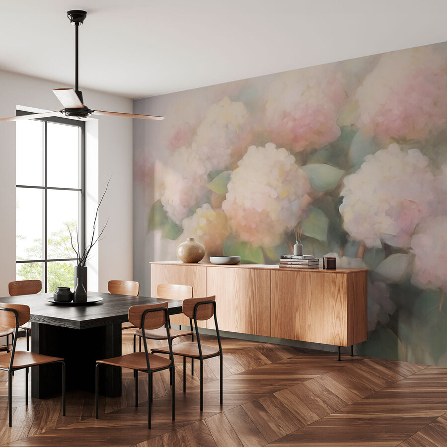 Pintura de flores sobre um fundo branco