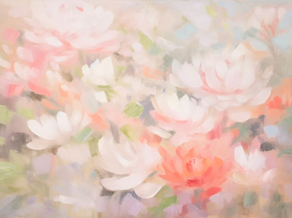 Pintura de flores sobre uma superfície branca Pintura de flores sobre uma superfície branca