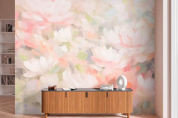 Pintura de flores sobre uma superfície branca Pintura de flores sobre uma superfície branca