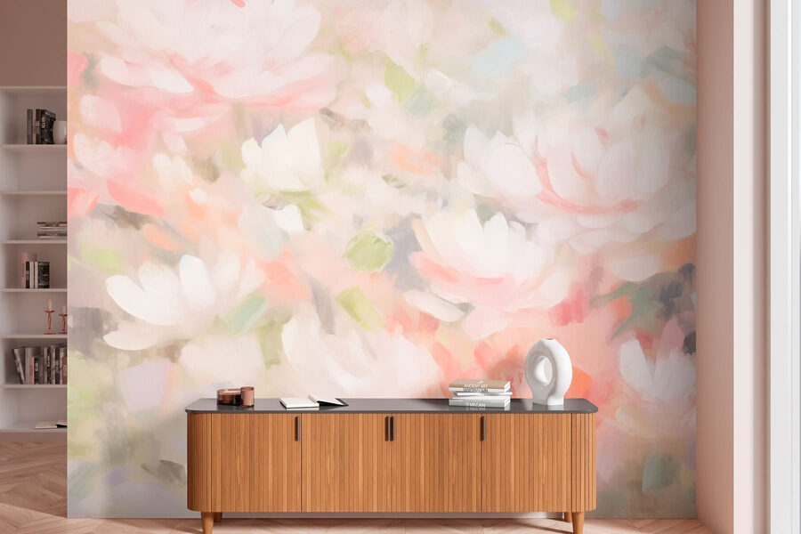 Pintura de flores sobre uma superfície branca Pintura de flores sobre uma superfície branca