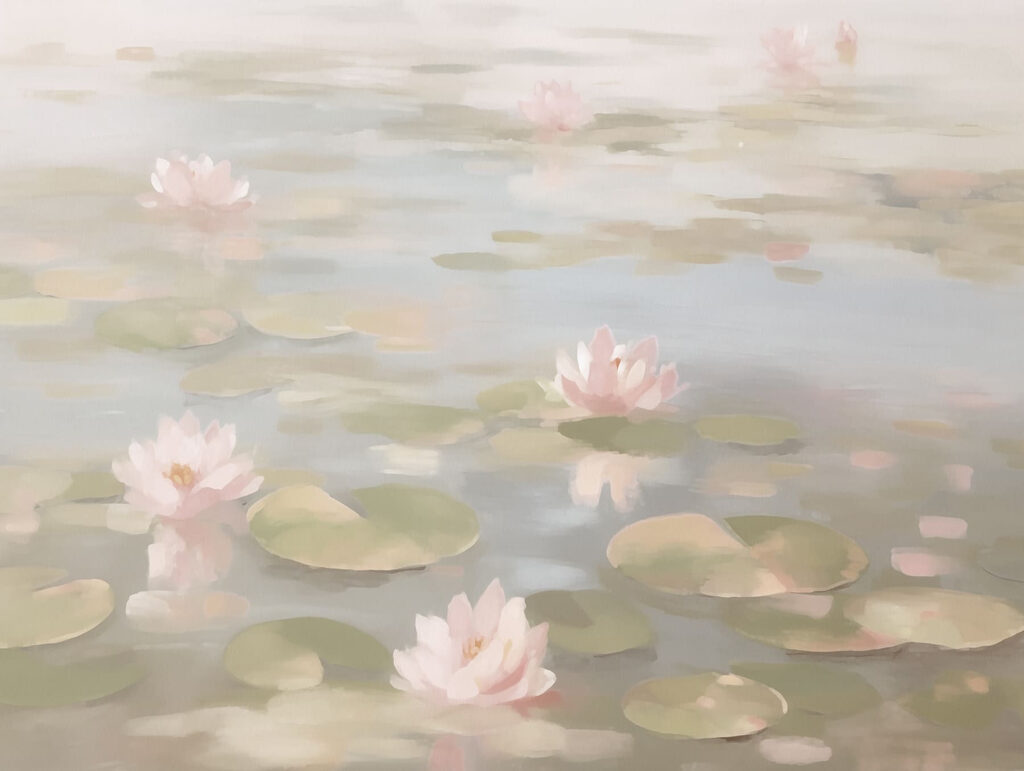 Water lily flowers on a pond