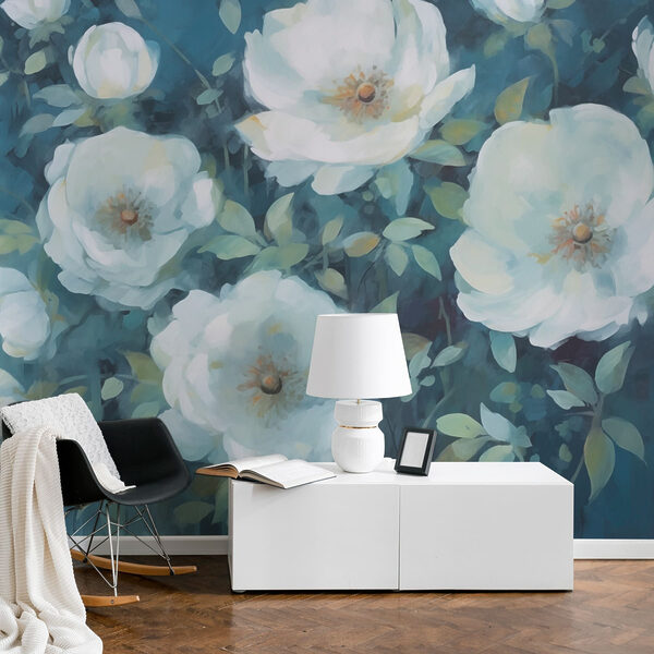 Pintura de flores brancas Pintura de flores brancas