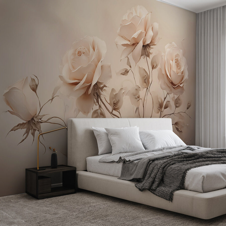 Grupo de rosas com folhas