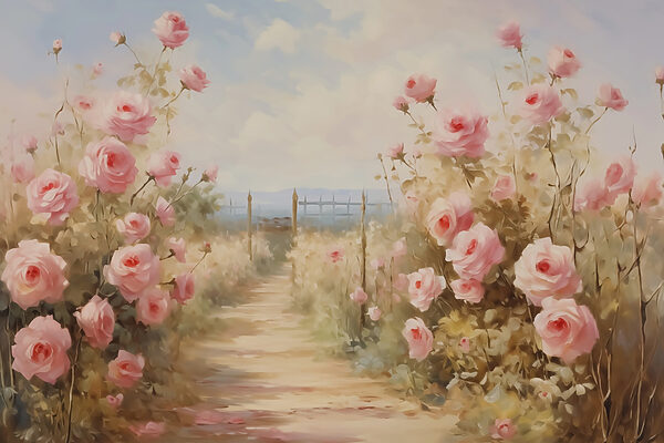 Pintura de rosas cor-de-rosa Pintura de rosas cor-de-rosa