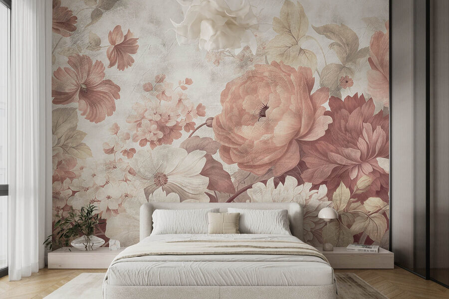 Flores delicadas em tons pastel suaves