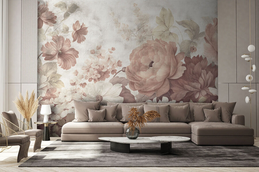 Flores delicadas em tons pastel suaves