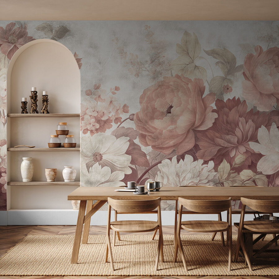 Flores delicadas em tons pastel suaves