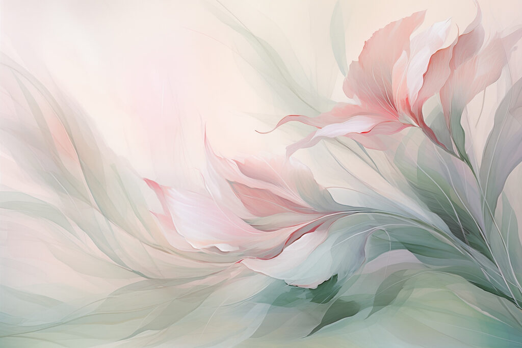 Painting of flowers and leaves