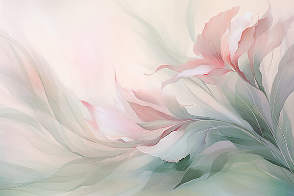 Painting of flowers and leaves