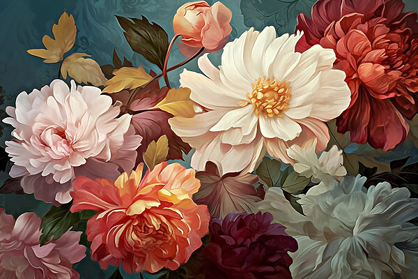 Flores coloridas num cenário sereno Flores coloridas num cenário sereno