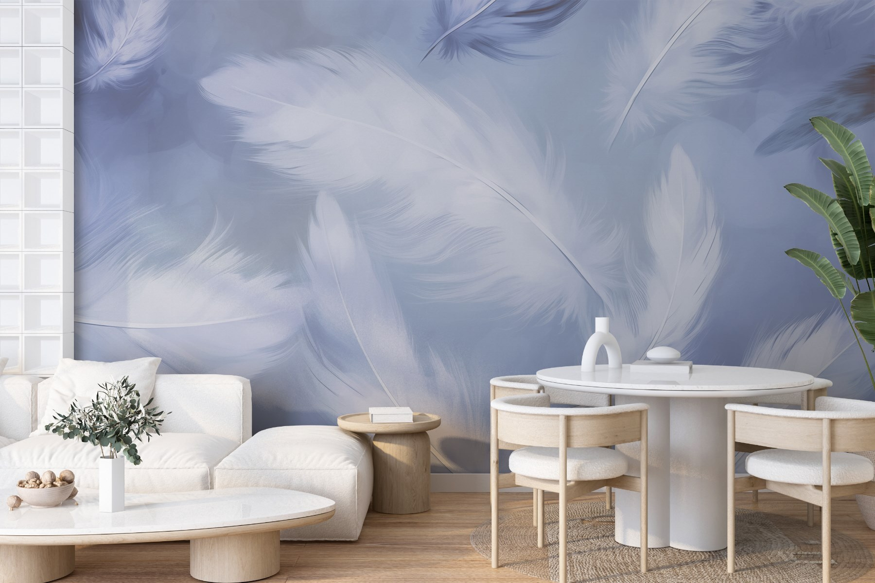 Group of white feathers