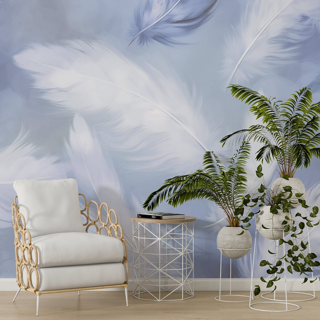Group of white feathers
