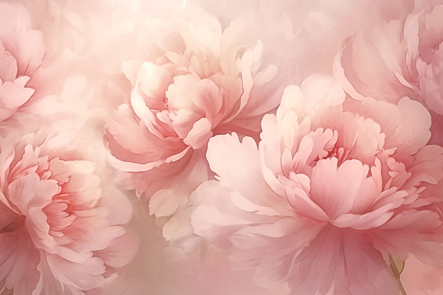 Flores delicadas em tons suaves.